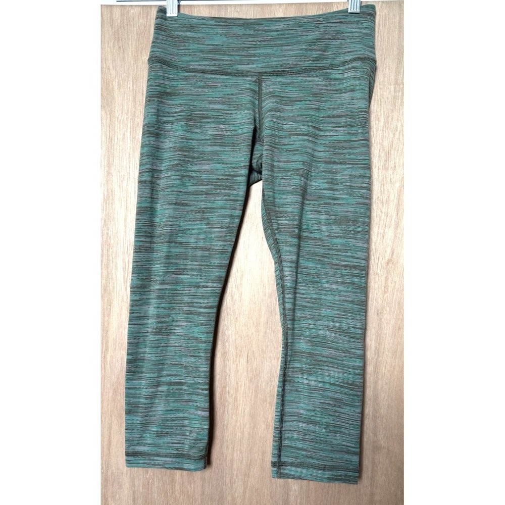 Lululemon Wunder Under Crop Leggings Size 6 Space Dye Teal 21"